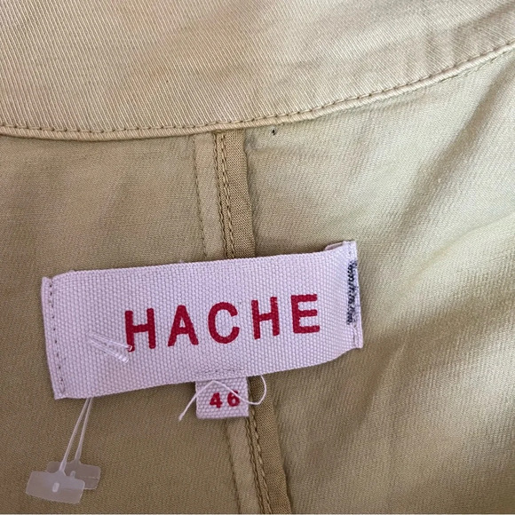 Hache Lime Green Waist Tie Front Button Overcoat VV - Picture 3 of 3